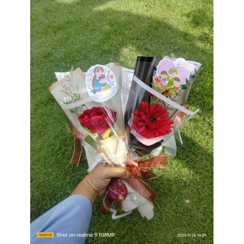 Buket single rose, single ester
