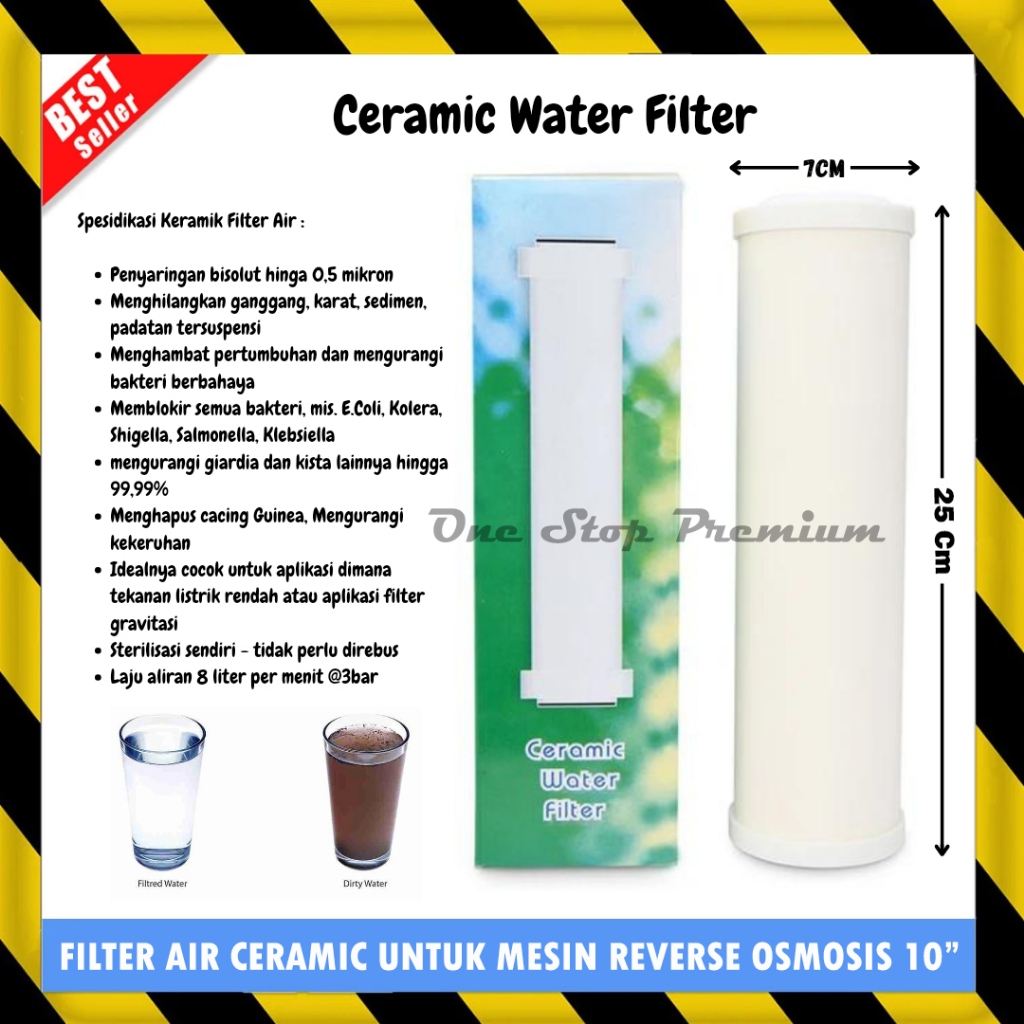 REFILL ISI ULANG FILTER CERAMIC KERAMIK WATER FILTER CARTRIDGE KARTRID SARINGAN AIR REVERSE OSMOSIS 