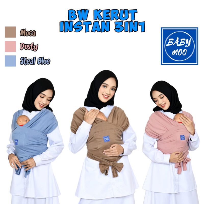 Gendongan Bayi M Shape 3in 1 New Born Instan Baby Wrap Premium Dengan Tali Sahbelt