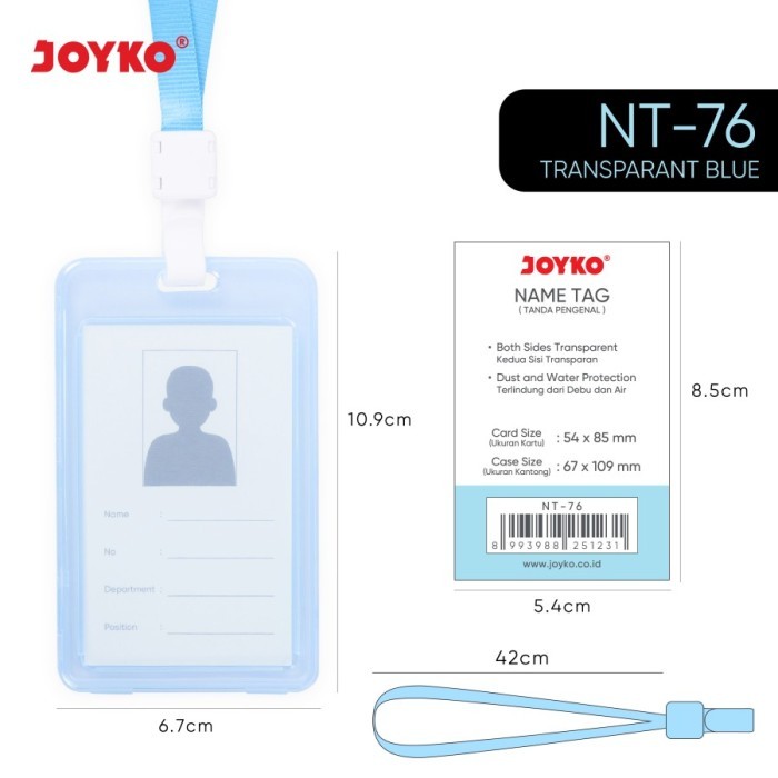 

ID Card / Name Tag / Gantungan Kartu Nama NT-76 Biru Joyko