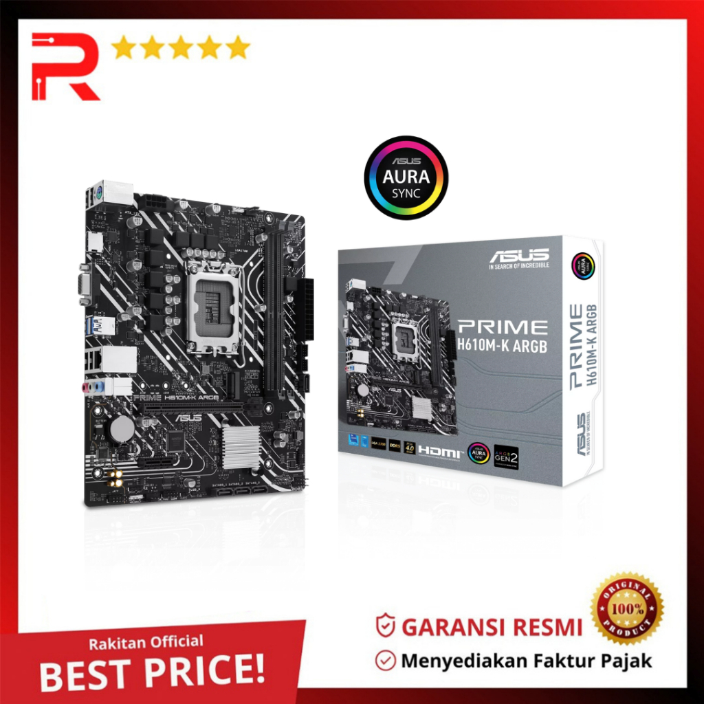 Motherboard Asus PRIME H610M-K ARGB (LGA1700, H610, DDR5)