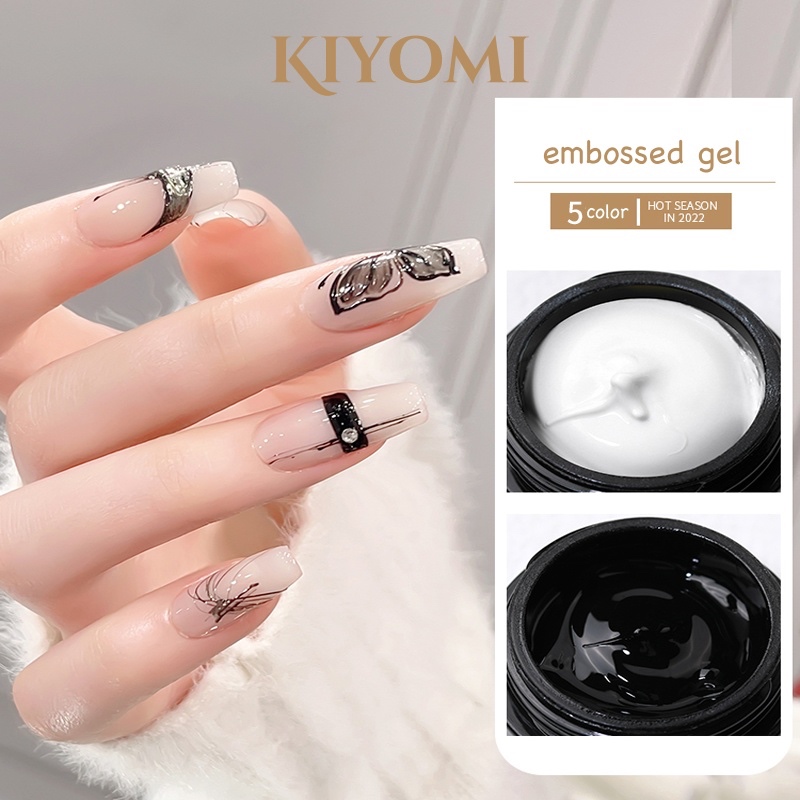 KIYOMI Embossed Nail gel Glue Nail Art Embossed painting gel UV LED liner nail art desain garis timb