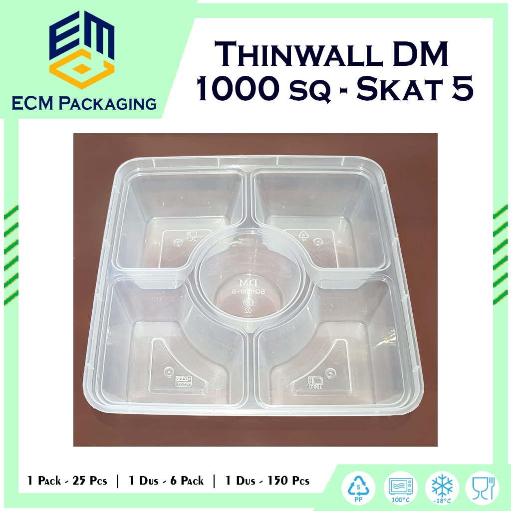 THINWALL DM 1000ML SQ SKAT 5 | THINWALL BENTO SEKAT 5 | THINWALL DM 1000ML SQUARE SEKAT 5 | KOTAK MA