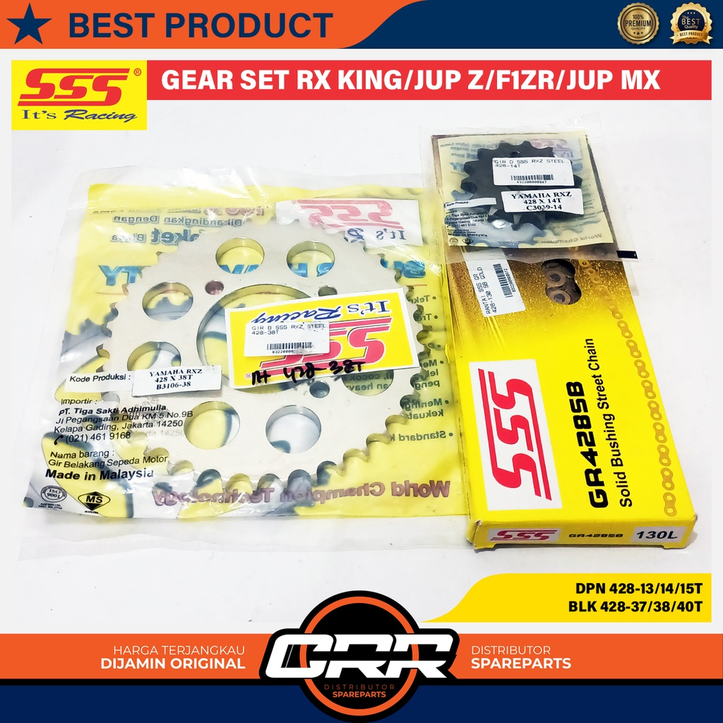 Girset Gear Set SSS 428 Yamaha RX King F1ZR Jupiter Z Vega R Jupiter MX 135 Lama/New Ukuran 428 13T/