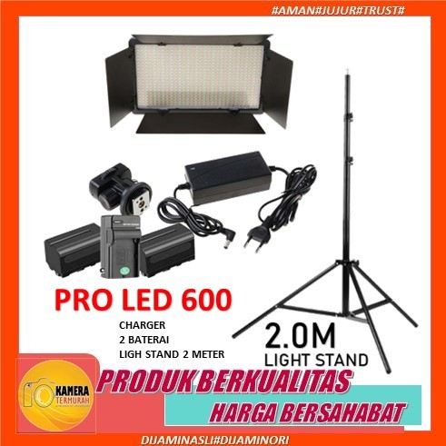 Taffstudio M600 LED Video Light 600+ Lampu Fill Shooting Foto Bandoor + AC Power Lighting Studio Mak