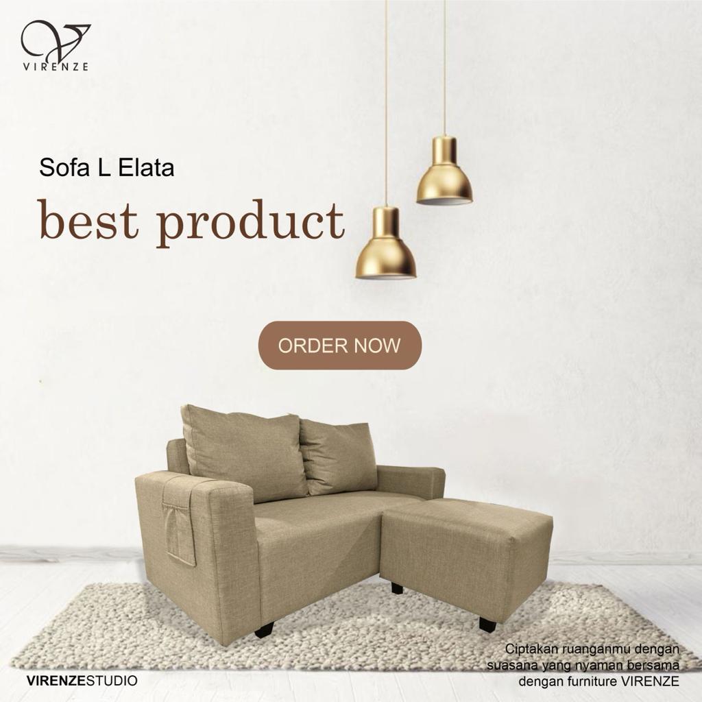 Sofa L Elata Virenze Jakarta Bogor Sentul Bekasi Cikarang Kawarang Tangerang Bandung Purwakarta Suka