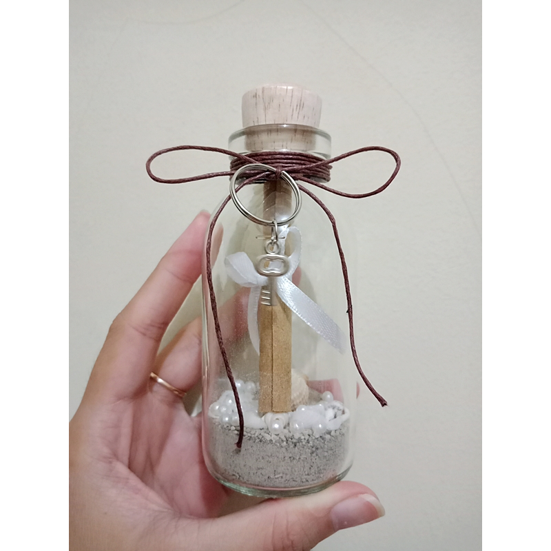 Surat Botol Pasir 100ml Tutup Kayu / Surat Cinta / Undangan Unik /  Undangan Pesta / Souvenir / Hadi