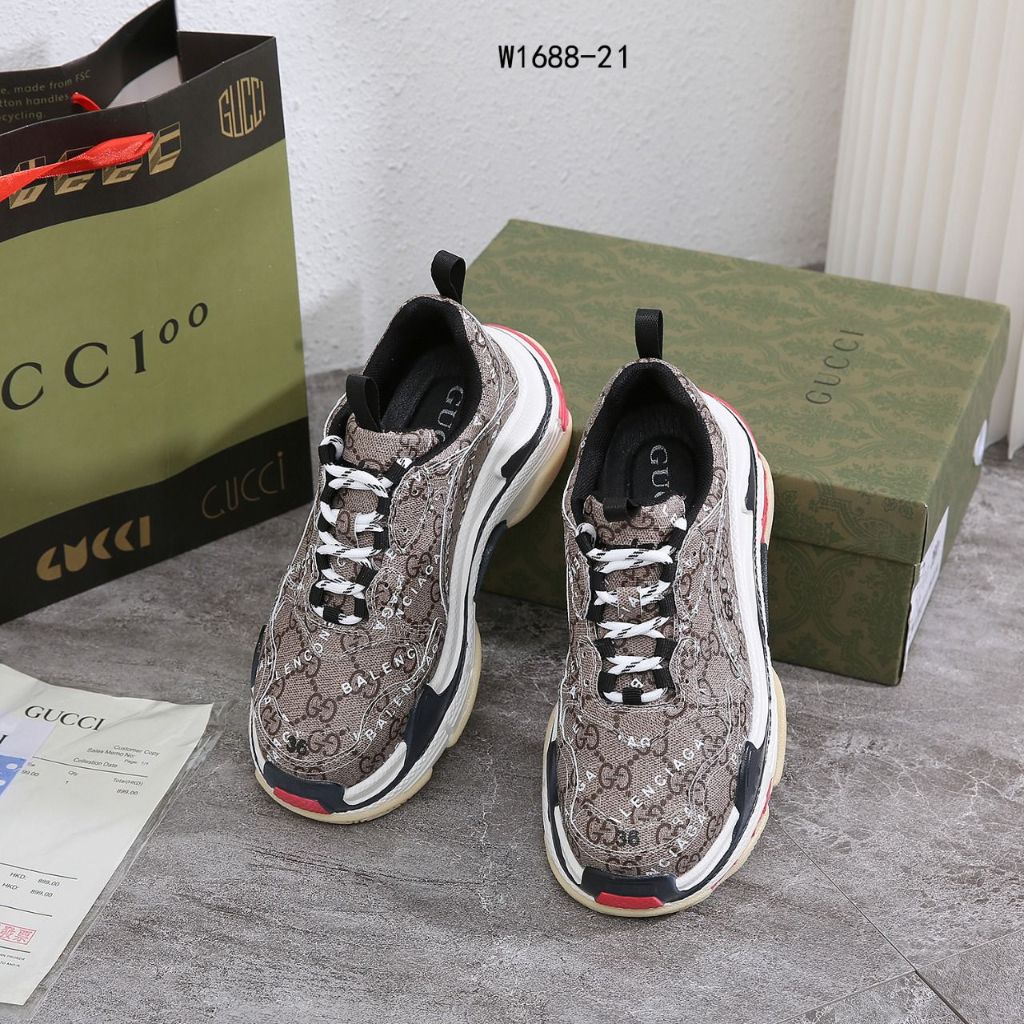 Sepatu GUCCI x Balenciaga W1688-2 FGH 50 Sepatu impor batam reseller murah wedges sport cantik sneakers shoes