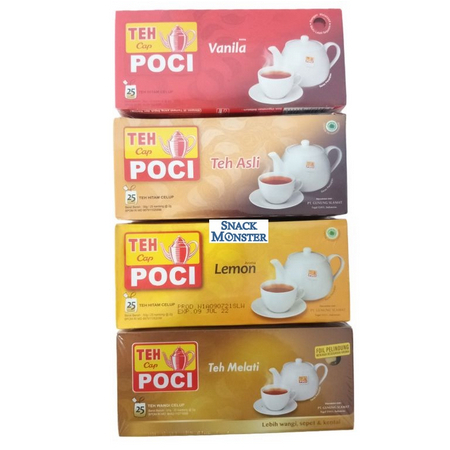 

TEH CAP POCI CELUP ASLI MELATI VANILLA KOTAK BOX ISI 25 / Teh Celup Cap Botol Aroma Melati / Teh Hijau Isi 25 Bags