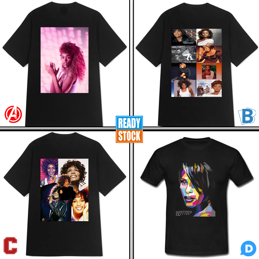 Kaos Whitney Houston Tshirt 100% Cotton