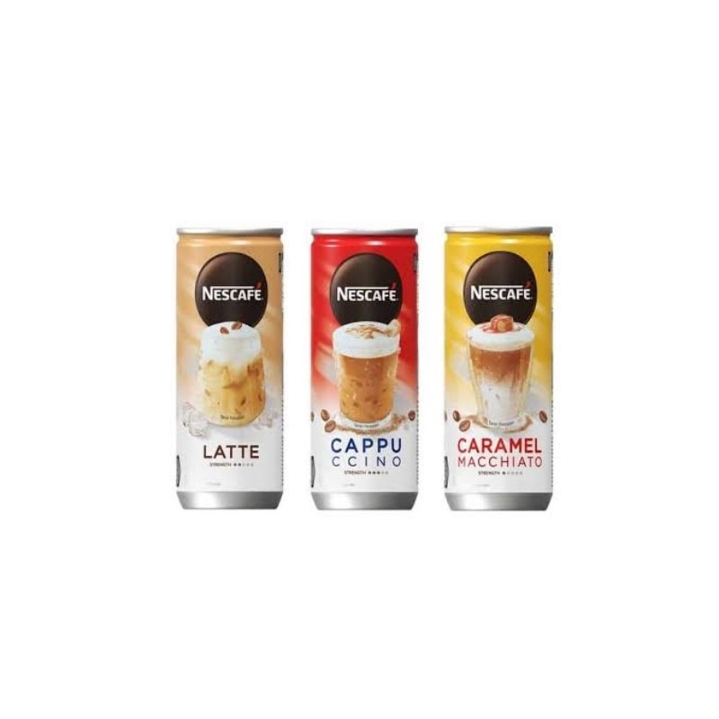 

Nescafe Kaleng Latte/ Caramel Macchiato/ Cappuccino 220ml 1 Dus isi 24 pcs