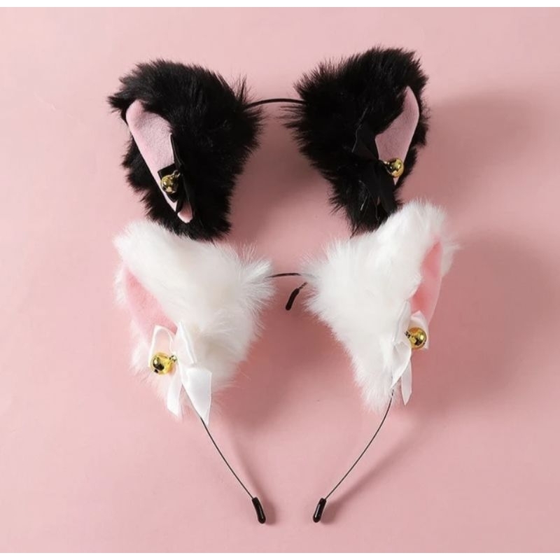 hairdostoreid Bando Fur Kucing Lonceng Cosplay Halloween Anime