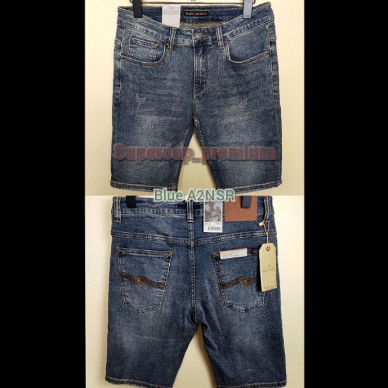 SUPERCAP celana jeans pria /celana pendek jeans pria/celana pria jeans nd blue washed w orange STICH