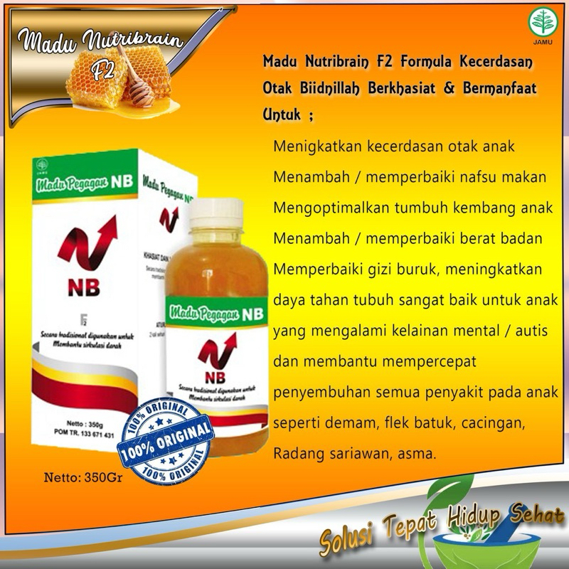 Solusi Lambat bicara Madu Pegagan NB Nutribrain F1 - vitamin anak yang bagus untuk otak, vitamin ota