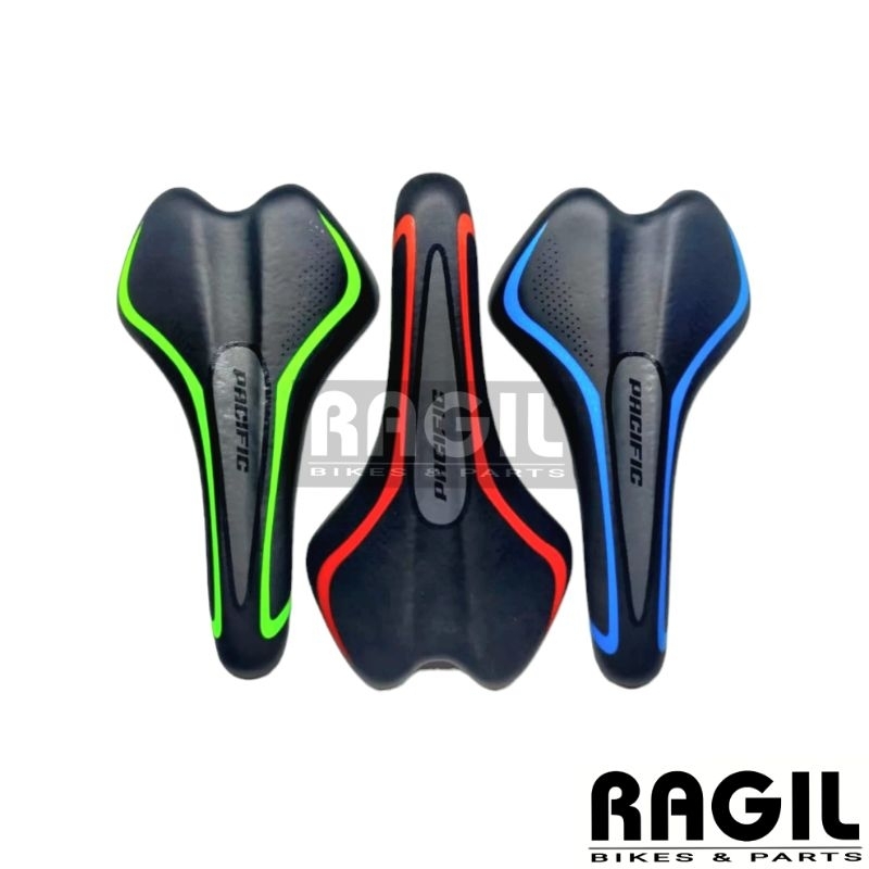 SADEL SEPEDA PACIFIC H119 HITAM LIS MERAH HIJAU BIRU JOK SADDLE SEDEL FIXIE BALAP ROAD BIKE SELI LIP