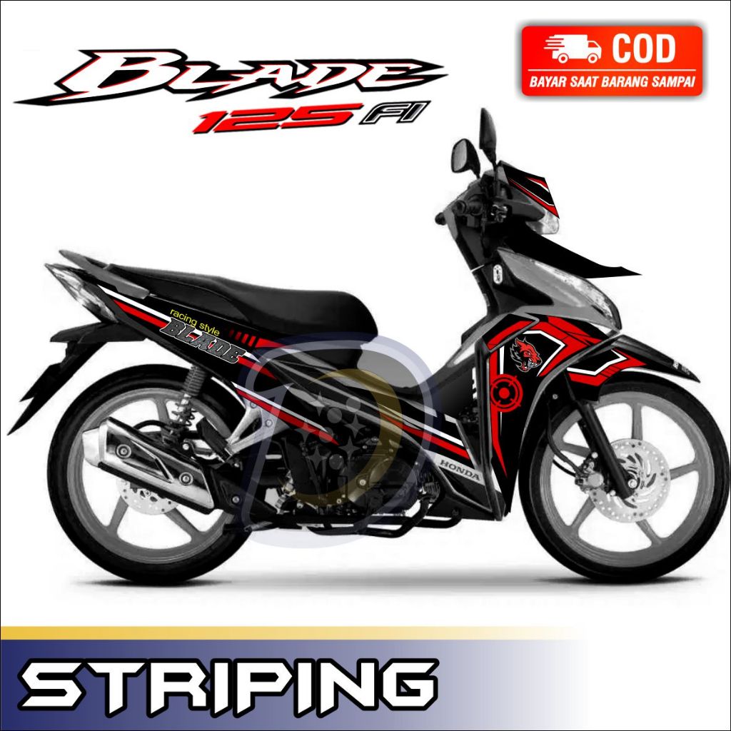 Striping Lis Blade New 125 Stiker Lis Variasi Honda Blade New Stiker Motor Honda Blade New Racing