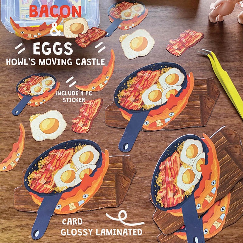 

Bacon & egg calcifer sticker pack - stiker lucu