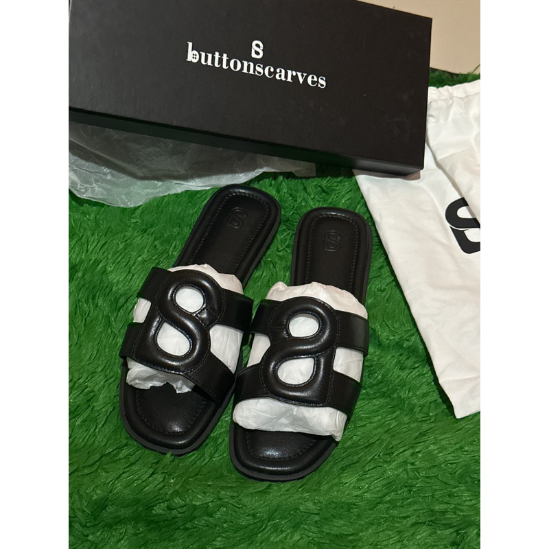 BUTTONSCARVES KEFI SANDAL BLACK SIZE 38 NEW BUKAN SECOND PRELOVED BEKAS BALIKPAPAN