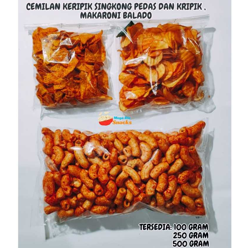 

Keripik Tortilla/ Keripik Singkong Balado/ Makaroni Balado/ 100gr/250gr/500gr