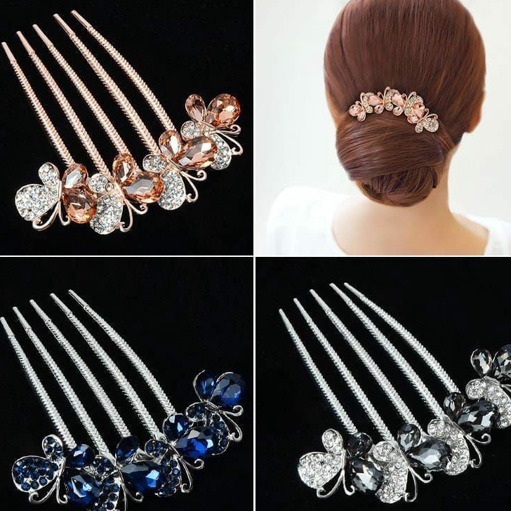 Harga Murah SIRKAM RAMBUT WANITA PREMIUM  SIRKAM RAMBUT KOREA MOTIF KUPU KUPU  BUTTERFLY SIRKAM RAMB