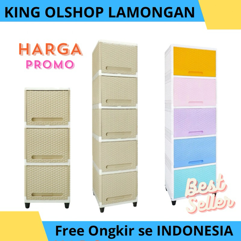 Lemari Plastik Loker Box Club Flip 5 Susun [LAMONGAN]