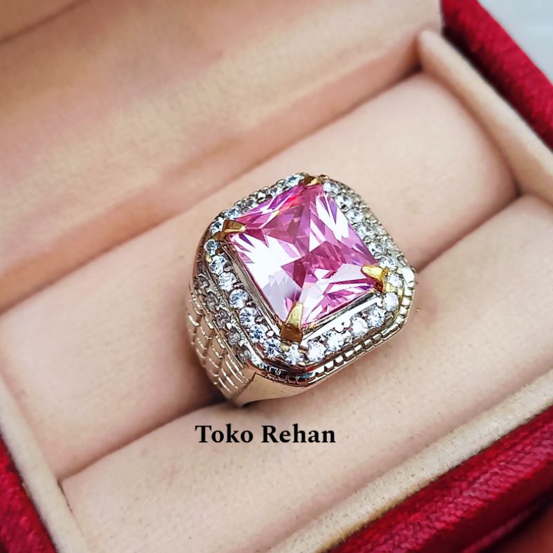CINCIN BATU PINK TOPAZ KUALITAS SUPER
