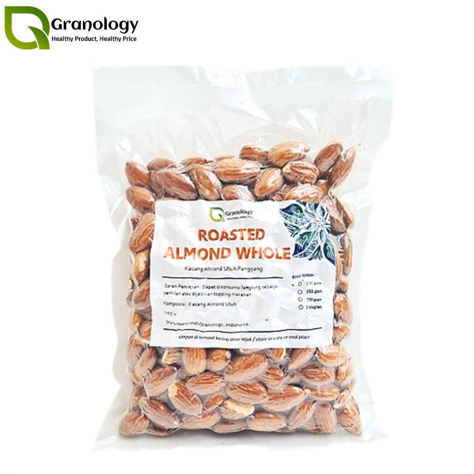 

Sale Roasted Whole Almond Kacang Almond Utuh Oven 25 gram by Granology