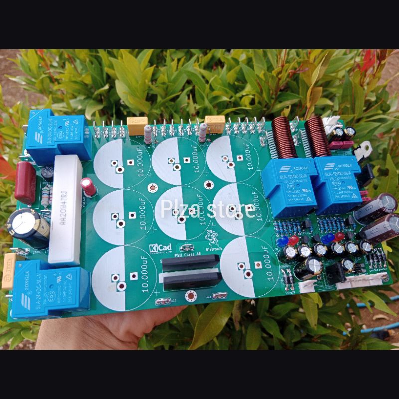 Pcb PSU 8 elco class AB lengkap softstar+Protector speaker+Teg Simetris+Supply Fan Kipas Bahan doubl