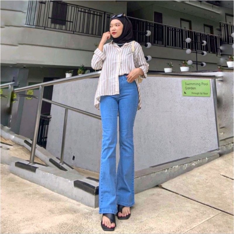 RA JEANS - CELANA HIGHWAIST CUTBRAY JEANS WANITA PREMIUM