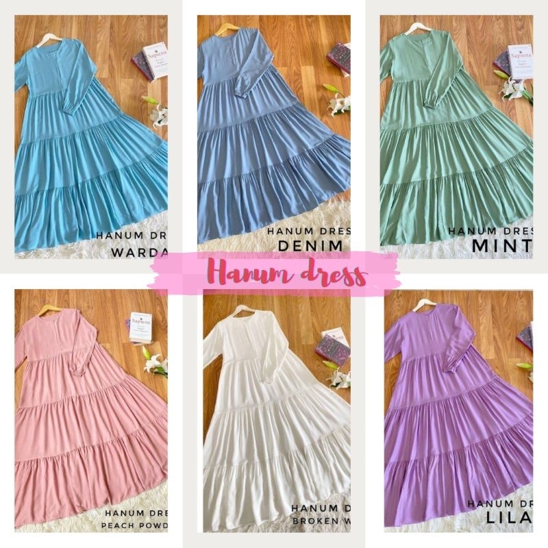 dress hanum || gamis polos rayon || gamis polos jumbo || gamis busui friendly || gamis polos hitam |