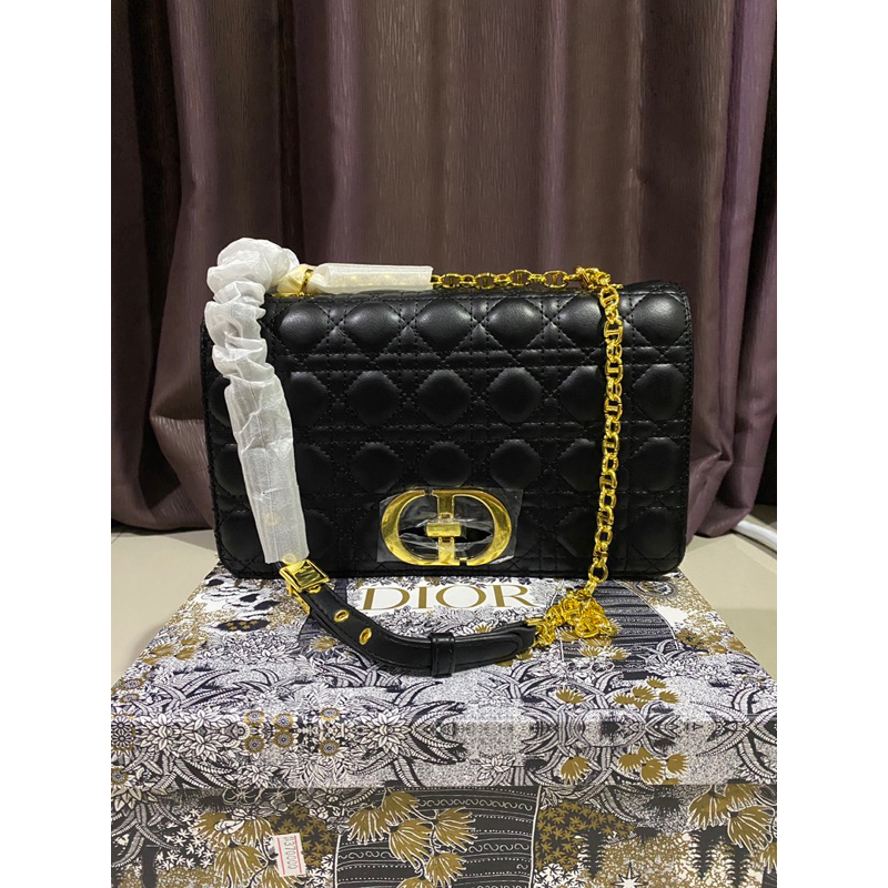 Tas Slingbag Wanita Dior Caro Diarmour Large Black Bag