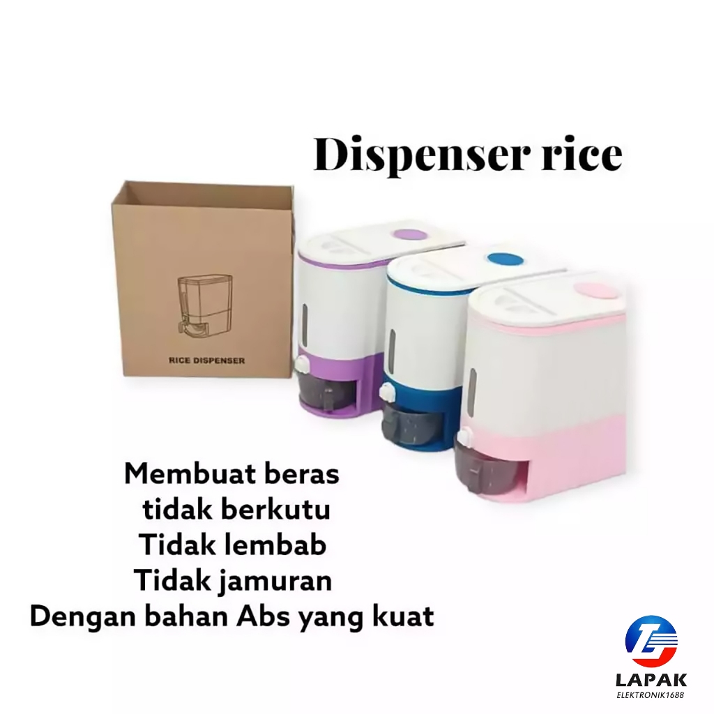 Dispenser Rice10 L/Penyimpanan Beras/Penyimpanan Makanan/ Tempat Beras 10L/Tempat Beras Estetik