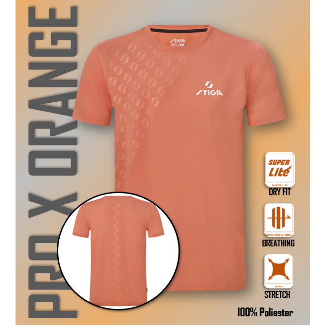 Baju Kaos Pingpong Original STIGA PRO X Orange