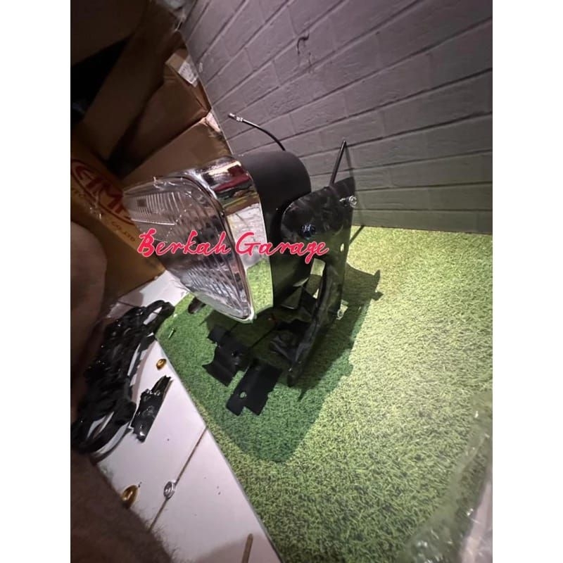 Reflektor Batok lampu depan mika standar RX-KING Set Breket Carbon model Forget