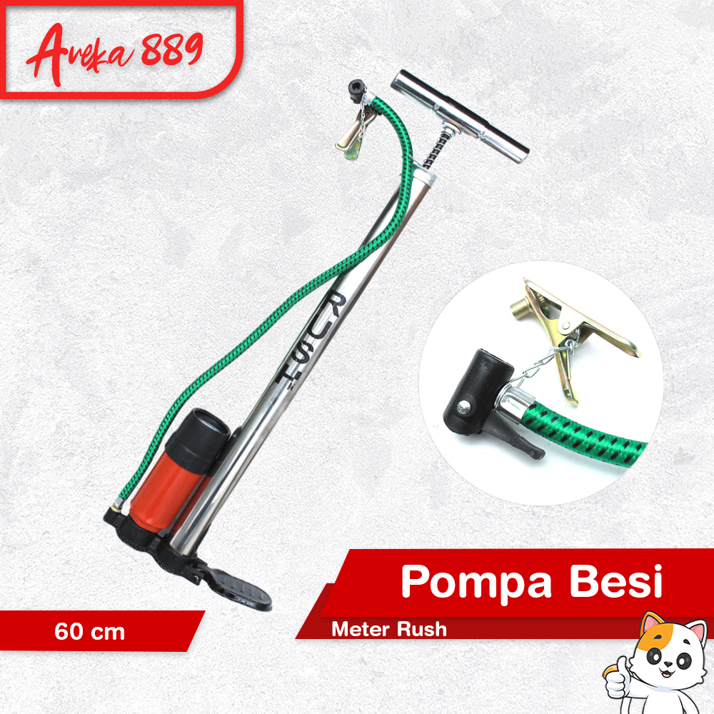 RUSH POMPA BAN SEPEDA MOTOR AMPERE METER STAINLESS