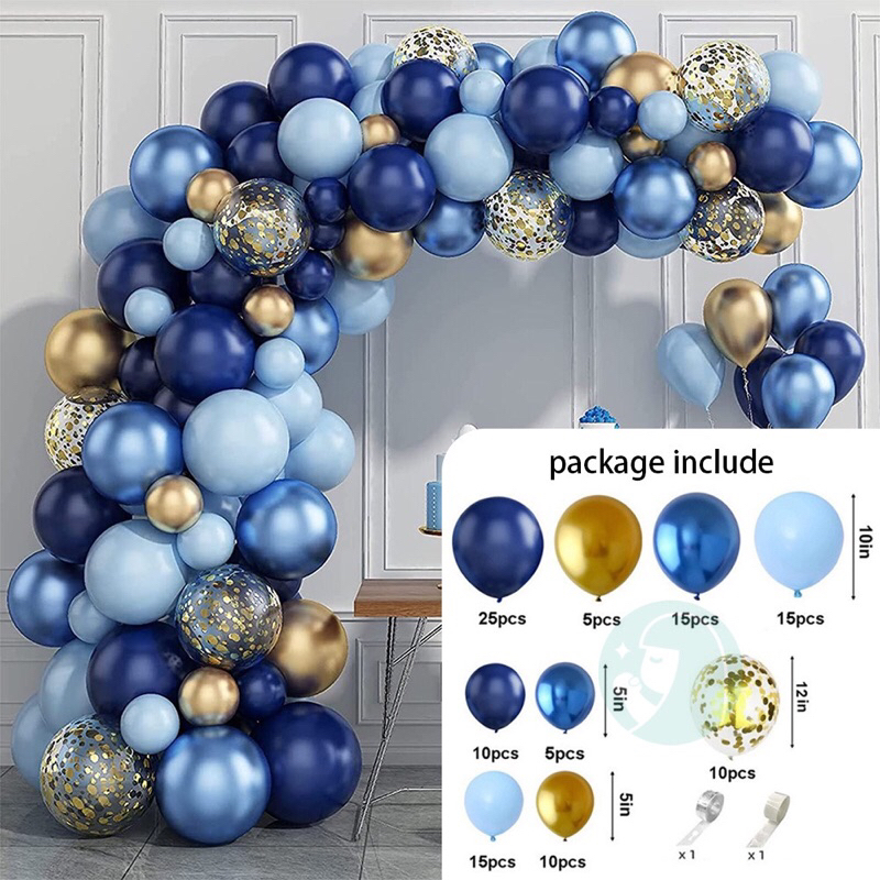 112 pcs Balon Garland Arch untuk Pesta Ulang Tahun/Aqiqah Anak Laki-Laki Baby Shower Dekorasi Pernik
