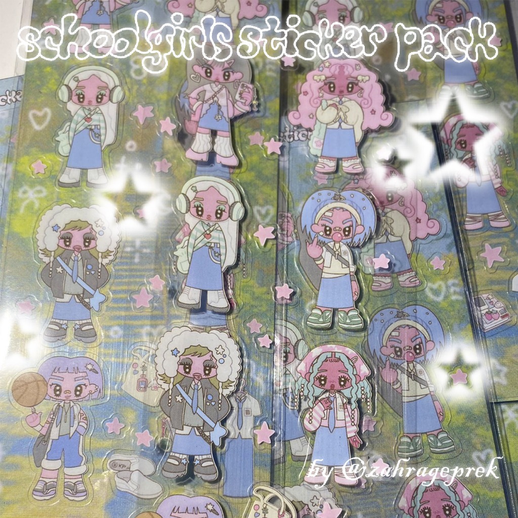

[original] sticker sheet - schoolgirls by zahrageprek