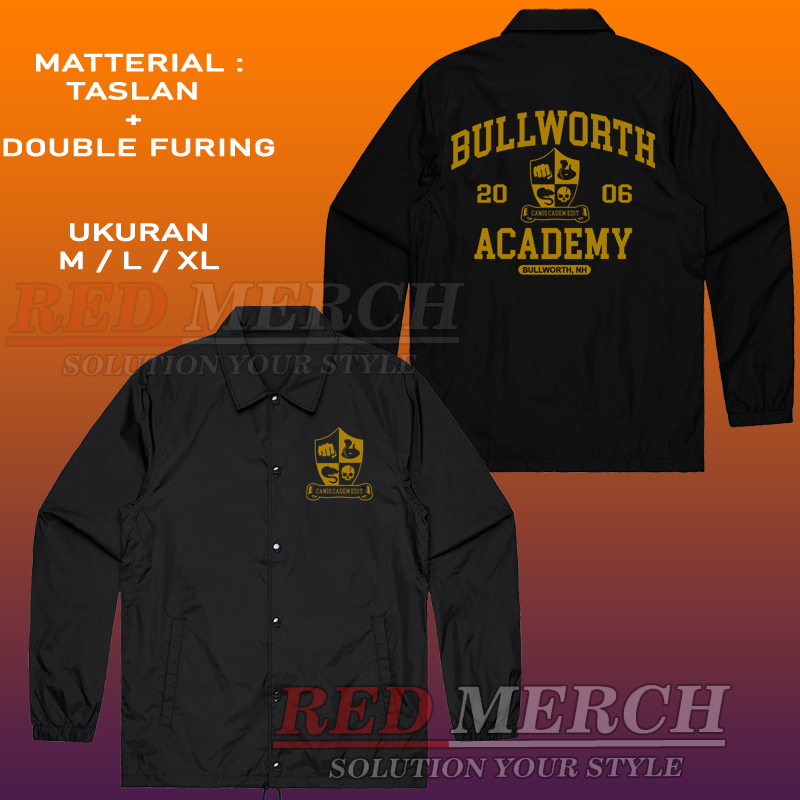RedMerch// Jaket coach bully bullworth academy jaket parasut bully - jaket parasut custom - Red Merc
