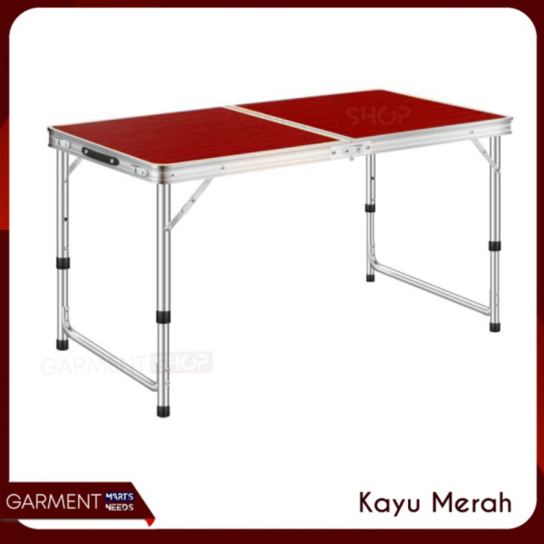 Promo Meja Lipat Portable Outdoor Lipet Koper Camping Table Anti Karat - KAYU MERAH PACKING STANDAR 