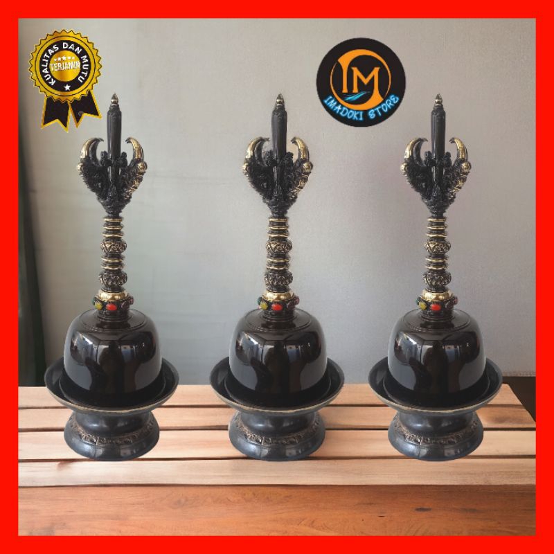 GENTA BALI DIAMETER 8 CM HITAM / BAJRA GENTA / KLENENG