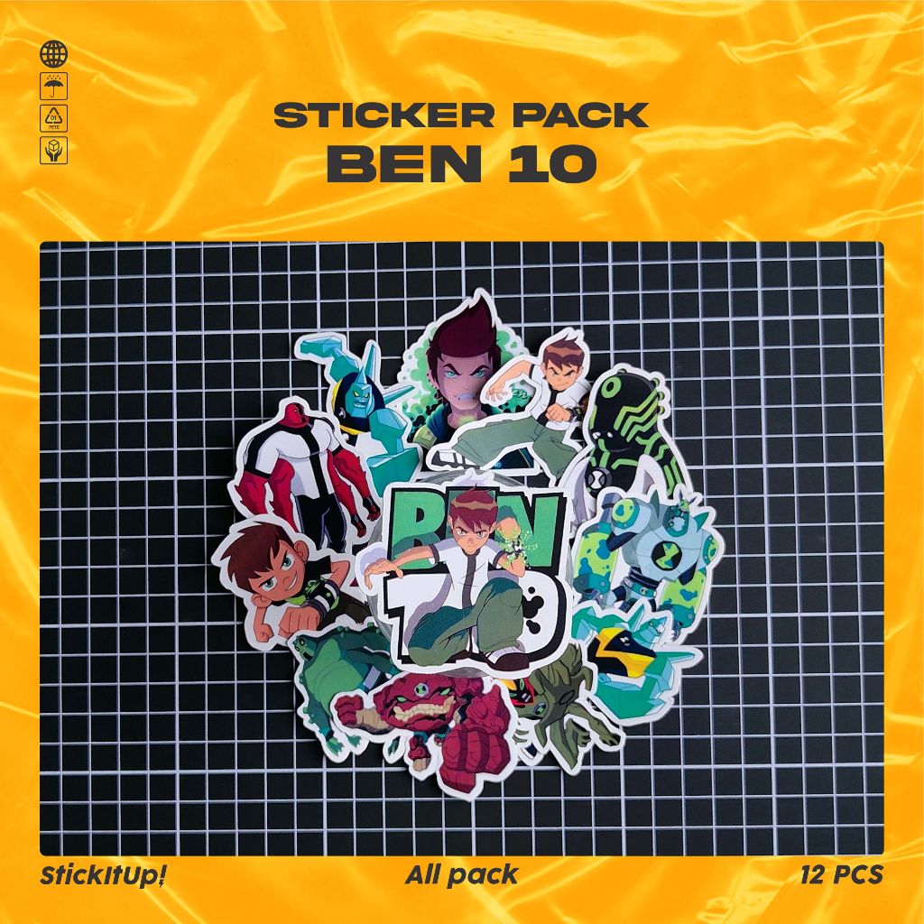 

COD✨ StickItUp Stiker Pack Kartun Ben10 Lucu Colorfull Keren Untuk Koper Laptop Skateboard