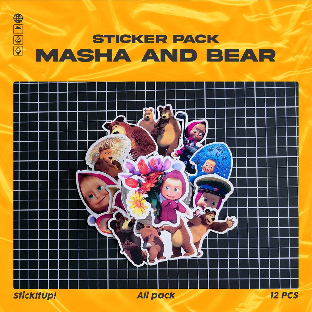 

COD✨ StickItUp Stiker Pack Kartun Masha And The Bear Lucu Colorfull Keren Untuk Koper Laptop Skateboard