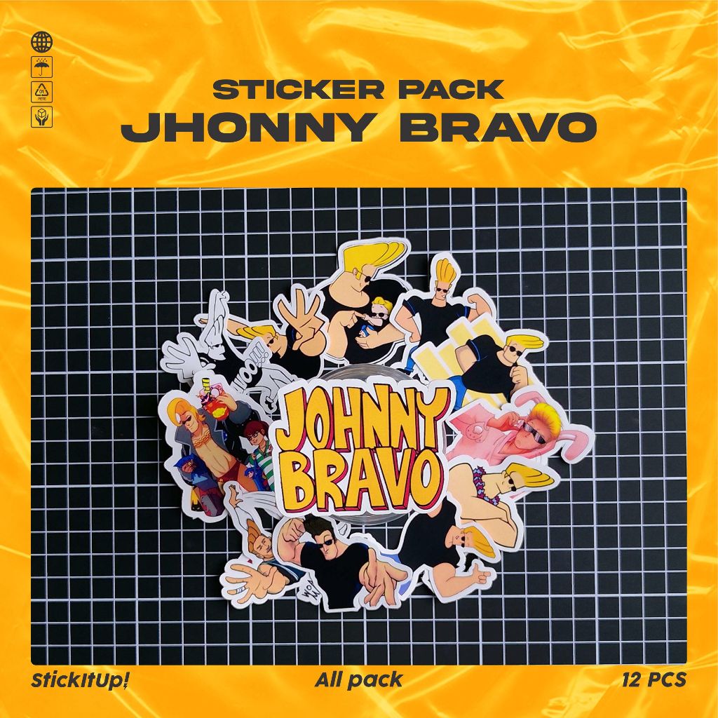 

COD✨ StickItUp Stiker Pack Kartun Johnny Bravo Lucu Colorfull Keren Untuk Koper Laptop Skateboard