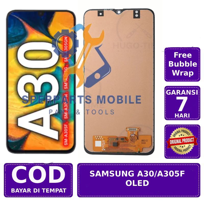 LCD Samsung A30 / A305F AMOLED Original 100% Garansi Free Dus & Buble