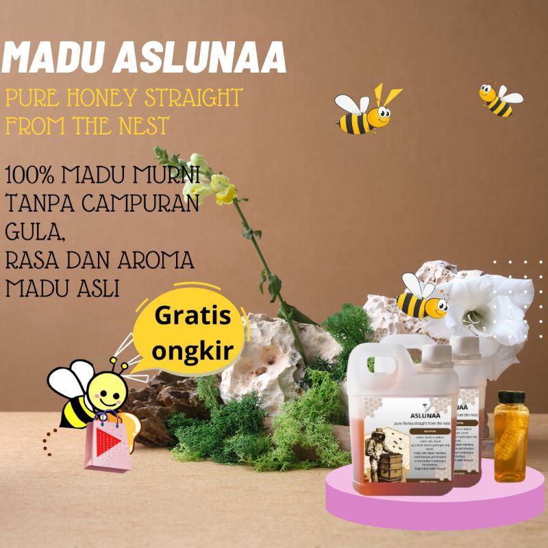 

Aslunaa madu murni 1kg pure honey straight from the nest