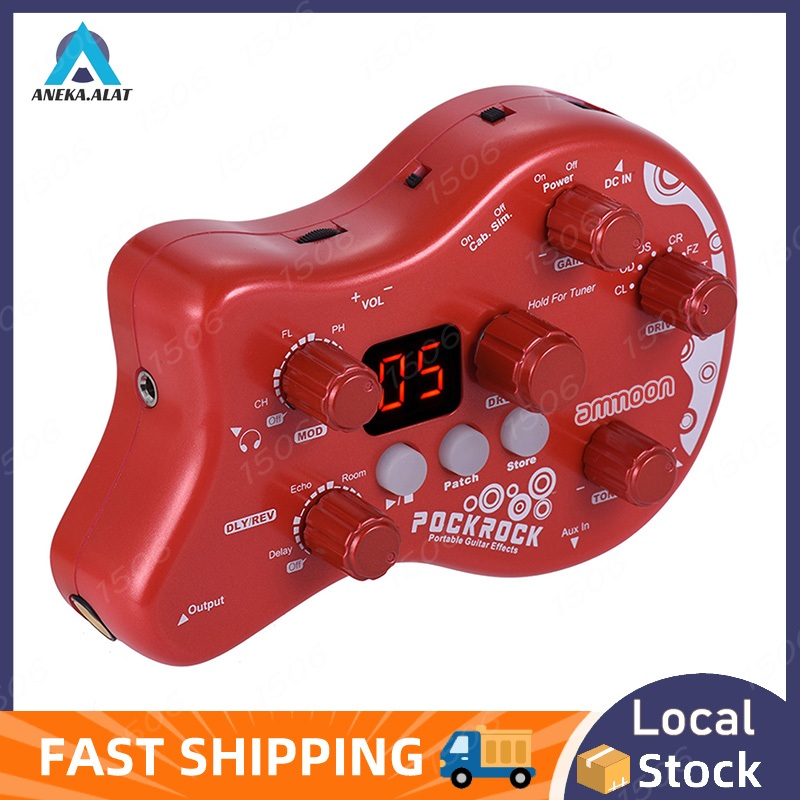 [Lokal] ammoon PockRock Gitar Portabel Pedal Efek Prosesor Multi Efek 15 Tipe Efek 40 Fungsi Penyete