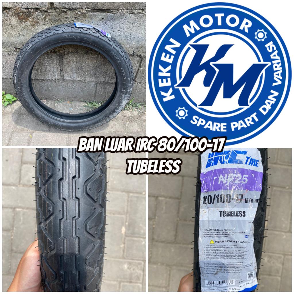 BAN LUAR IRC 80/100-17 BAN TUBELESS || BAN LUAR VERZA MEGAPRO IRC 80/100 RING 17 TUBLESS (MOTIF RAND