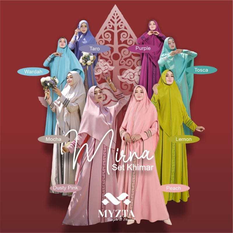 GAMIS MIRNA BY MYZTA - GAMIS DRESS ABAYA SYARI SET KHIMAR PASHMINA TERBARU KEKINIANWARNA HIJAU TOSCA