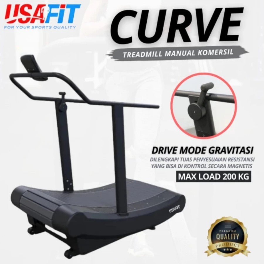 Lifesports -  New Alat Olahraga Fitness Gym Treadmill Manual Curve Usafit Import Magnetic