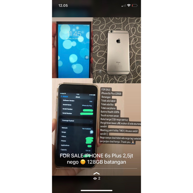 IPHONE 6s Plus 128gb Batangan